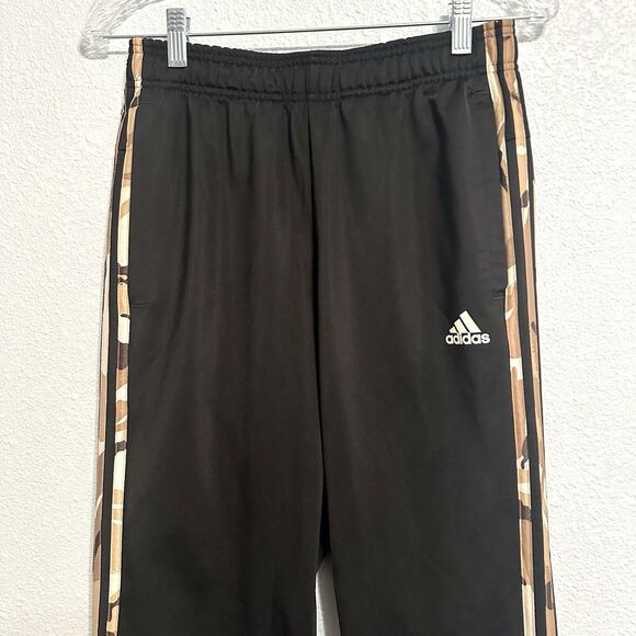 Adidas Pants Mens Small Black Camo Joggers Performance Tricot 3 Stripe Casual - Picture 2 of 12